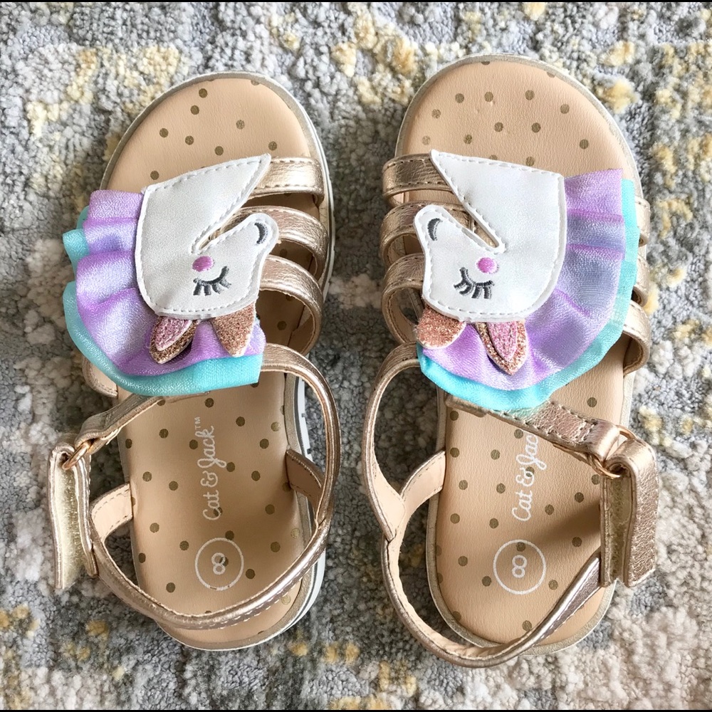 Cat & Jack Unicorn Open Toe Toddler Sandal, Size 8